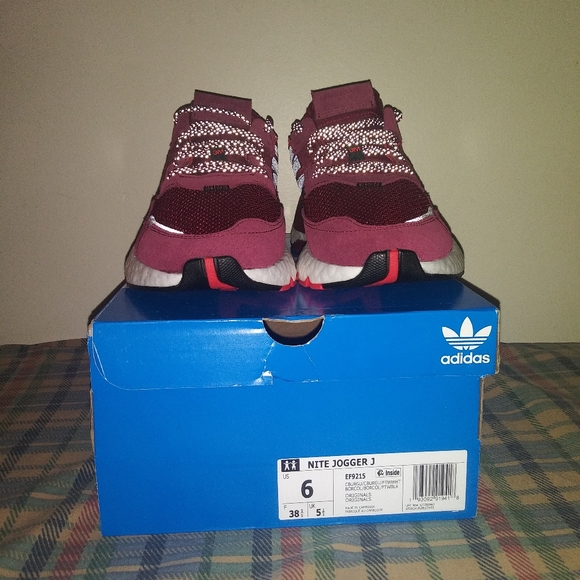 New 3M X Adidas Nite Jogger "Burgundy" Size 6 - Picture 4 of 7